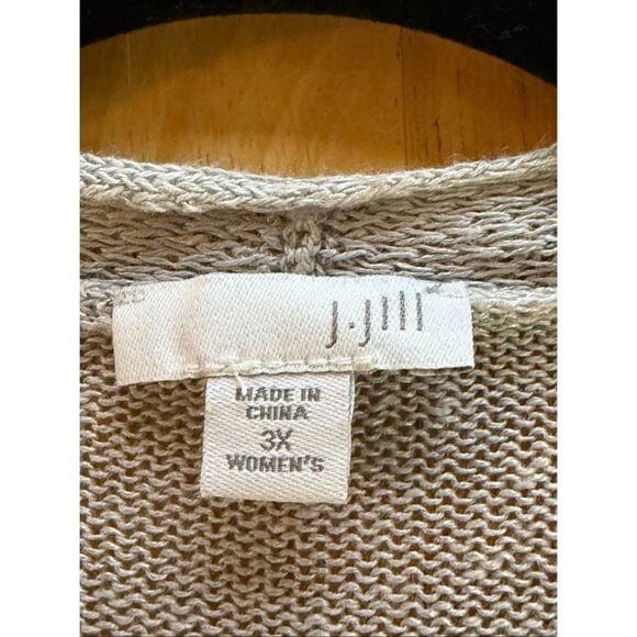 J. Jill Women’s Open Front Linen Blend Cardigan Sweater Gray 3X - Picture 8 of 10